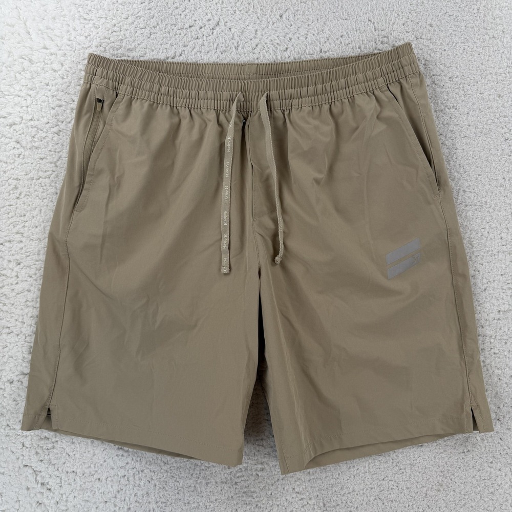 Hurley Shorts Mens XL Beige HSP24VMB-11188 Quick Dry Stretch Surf Elastic Waist